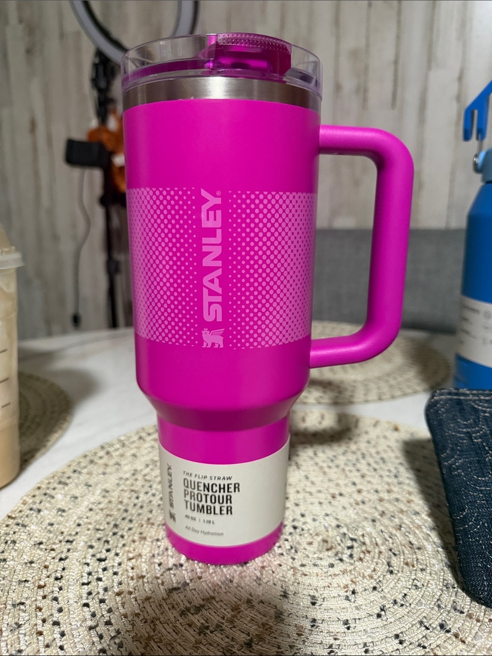 Stanley Hot Pink Insulated Travel Tumbler with Handle